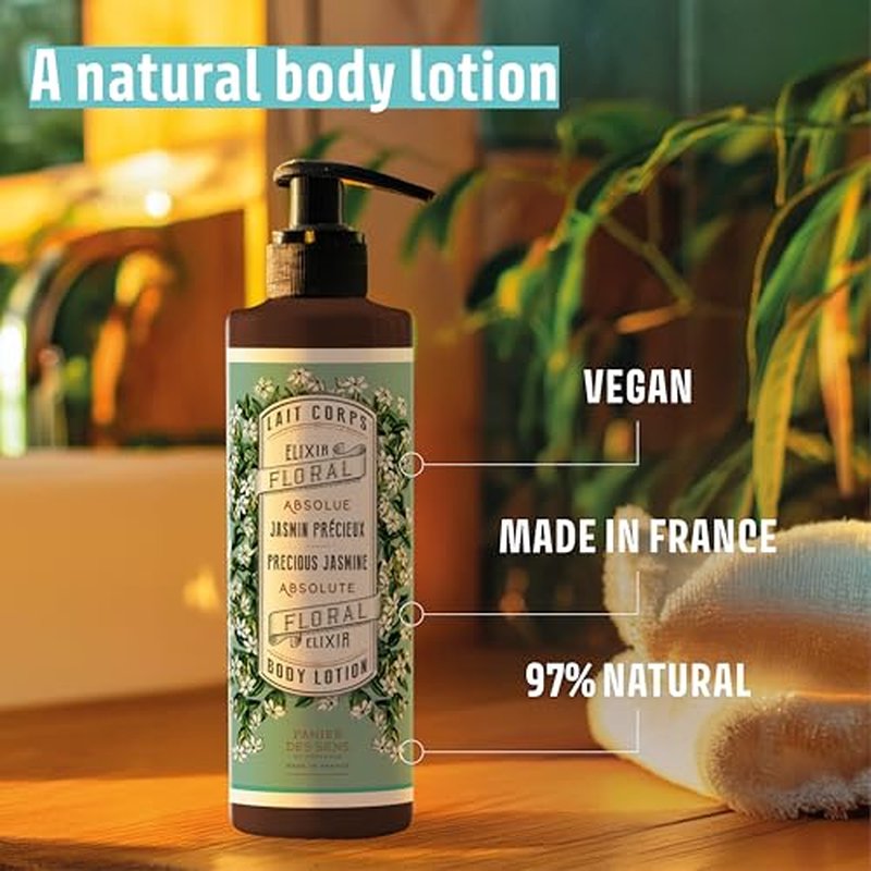 Panier des Sens ?Jasmine Hand & Body Lotion for Dry Skin - Hydrating Body Cream for Women - Nourishing Fluid Body Moisturizer Shea Butter & Olive Oil - 97% Natural Ingredients Body Care - 8.45 Floz