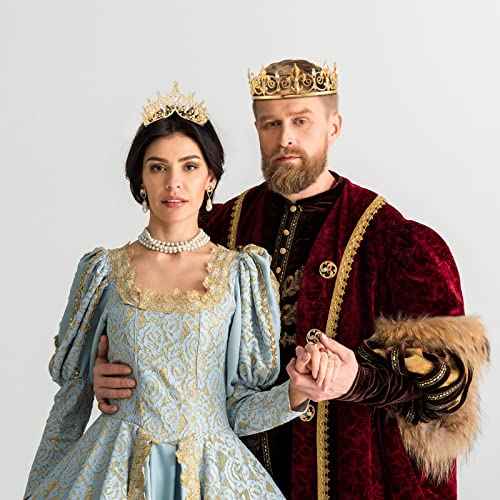 Henoyso 4 Pcs Prom King and Queen Crowns for Men Women Halloween Party King Queen Tiara Headband Homecoming Party Favor