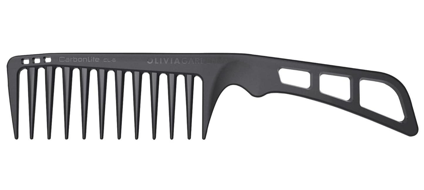Olivia Garden CarbonLite Carbon Combs - Heat Resistant Hair Combs for Men & Women | Professional Barber Accessories