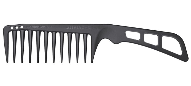 Olivia Garden CarbonLite Carbon Combs for Women and Men - Professional Hairdresser and Barber Accessories - Heat Resistant Up to 460 Degrees, Wide Tooth with Handle