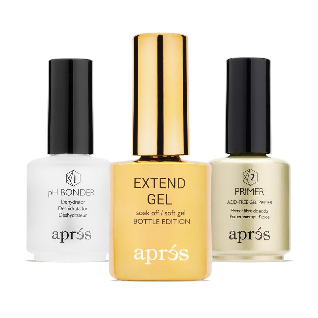 APRÉS Gel-X® Nail Extension Kit - Gold Extend Gel, pH Bonder & Non-Acidic Primer | 15 ml Set