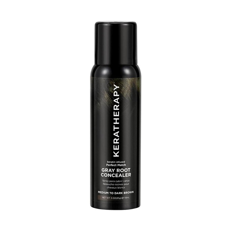 Keratherapy Gray Root Concealer Spray - Keratin Infused Hair Darkening Solution | Dark Brown, 3 oz