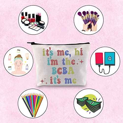TSOTMO BCBA Zipper Makeup Bag It's Me, Hi I'm The BCBA It's Me Bag Applied Behavior Behavioral Therapist (BCBA)
