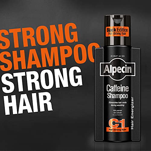 Alpecin Caffeine Shampoo C1 Black Edition with Bold Fragrance 8.45 oz I Hair Performance Enhancer Promotes Natural Hair Growth and Thickness I Energizes Scalp