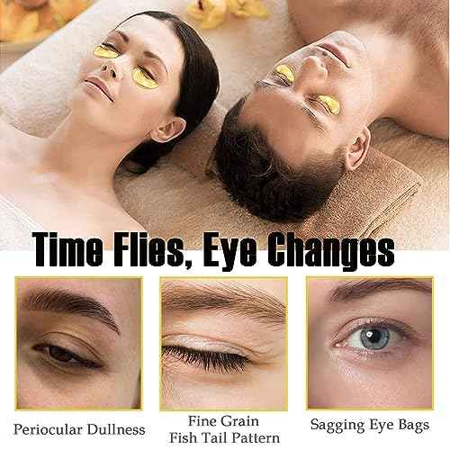 30 Pairs Lip Masks & Eye Masks,24K Gold Gel Crystal Collagen Eye Patches for Puffy Eyes,Effectively Nourishes,Moisturizing& Reducing Dark Circle Eye Bags,Birthday Gifts for Women,Christmas Gifts