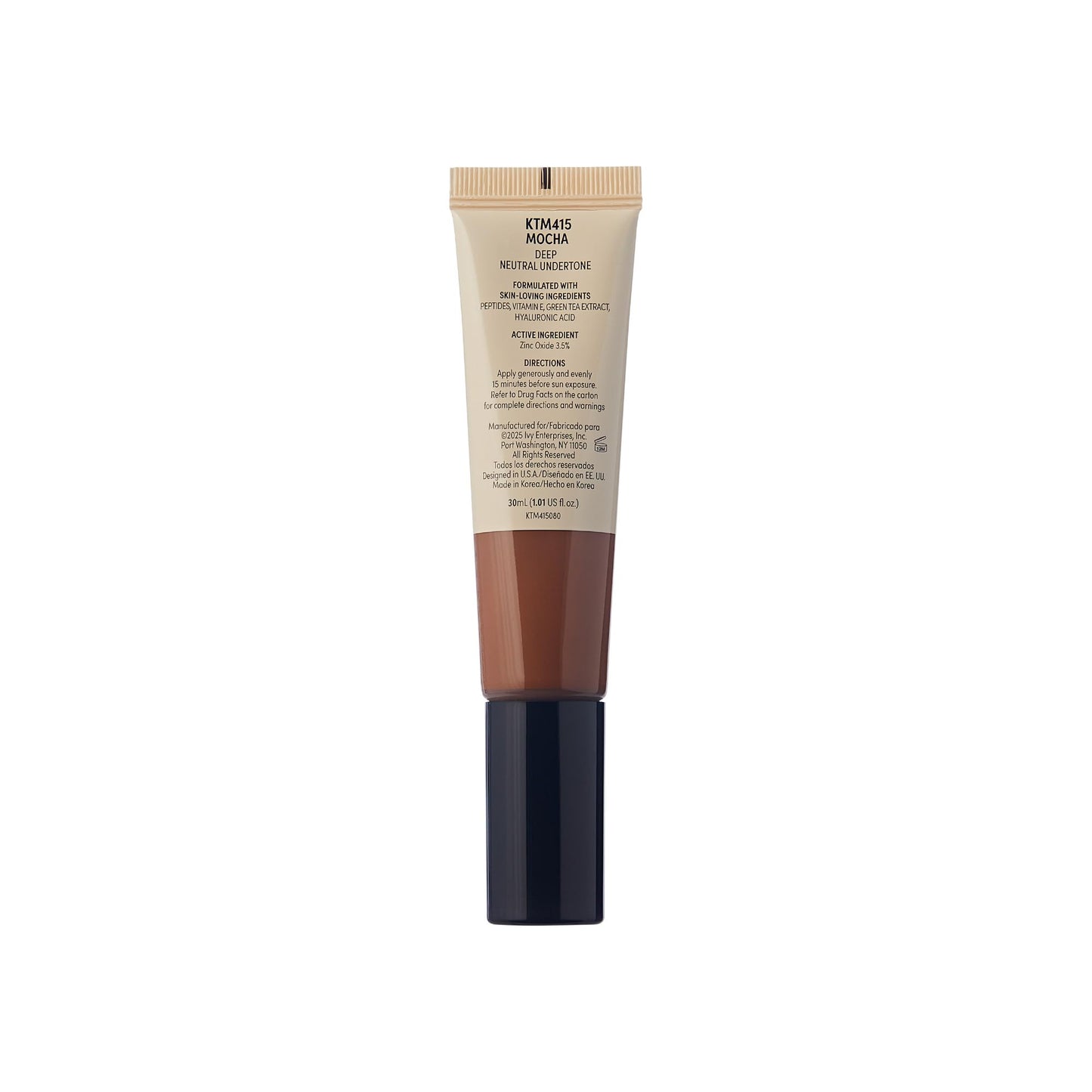 KISS NEW YORK Tinted Moisturizer with SPF 32 PA+++ (Mocha) 12 Hour Hydrating Sunscreen for Face, No White Cast for Dark Skin Tone, Natural Finish, Medium Coverage with Hyaluronic Acid, Vitamin E