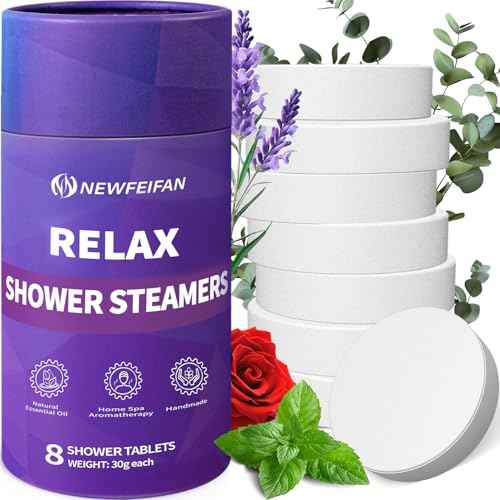 Shower Steamers Aromatherapy, Christmas Stocking Stuffers for Teen Girls, 8 Pack Organic Different Fruits and Floral Scents for Women & Men, White Elephant Gifts, Travel Essentials Relaxation Spa