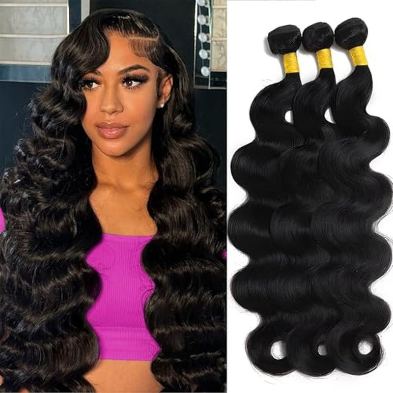 14A Brazilian Body Wave Bundles Human Hair 20 22 24 Inch 100% Real Raw Virgin Human Hair Bundles Body Wave 3 Bundles Human Hair Extension Natural Color£¨20 22 24£©