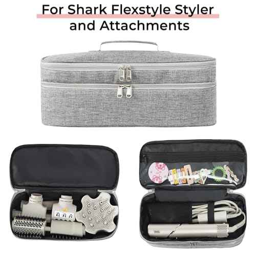 Hair Tools Travel Bag Compatible With Shark Flex Style Attachment, Shark Airwrap Flexstyle, Dyson Airwrap | Travel Case For Sharkflex Styler | (Grey)