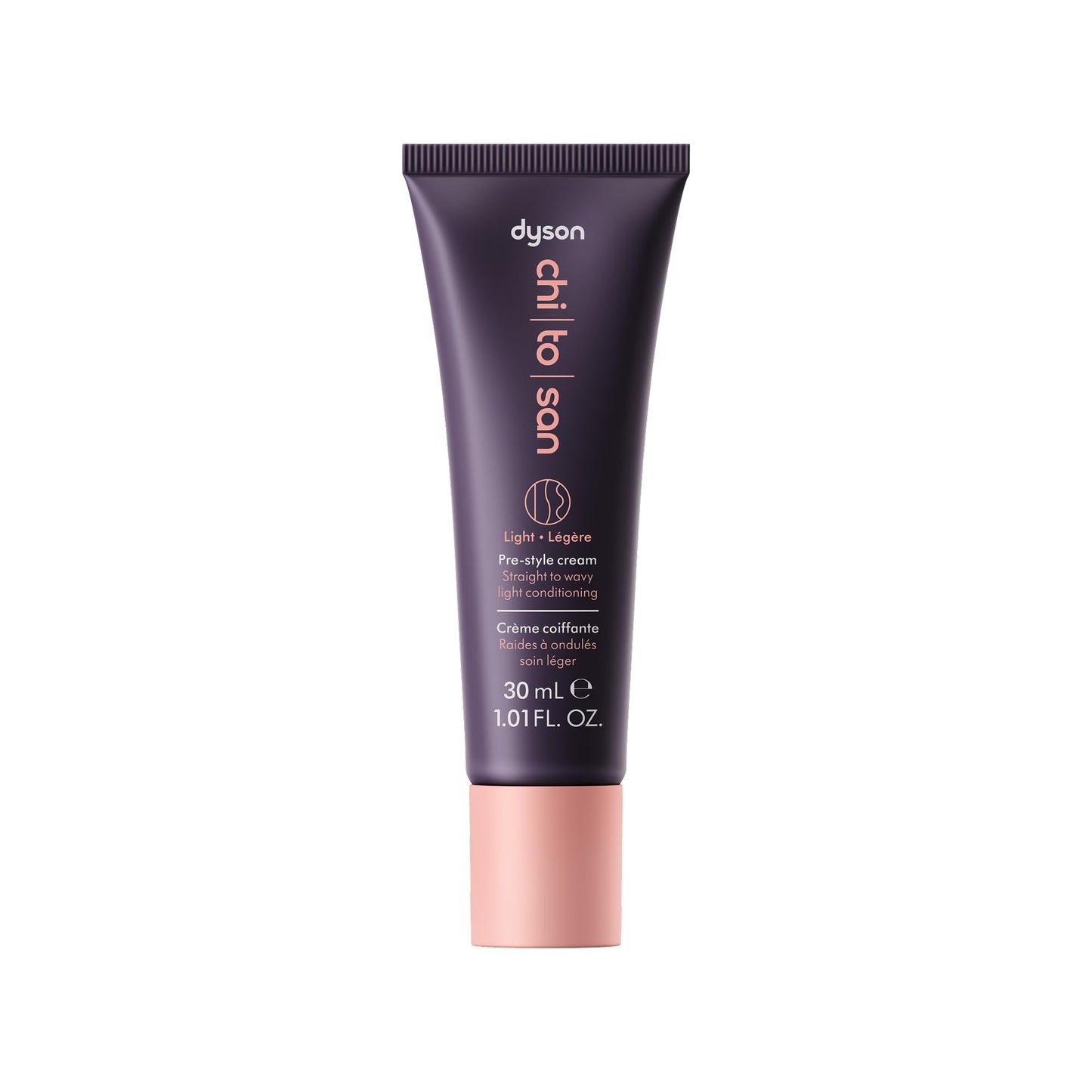 Dyson Chitosan™ Pre-style cream travel mini, Straight to wavy, Light conditioning, 30mL