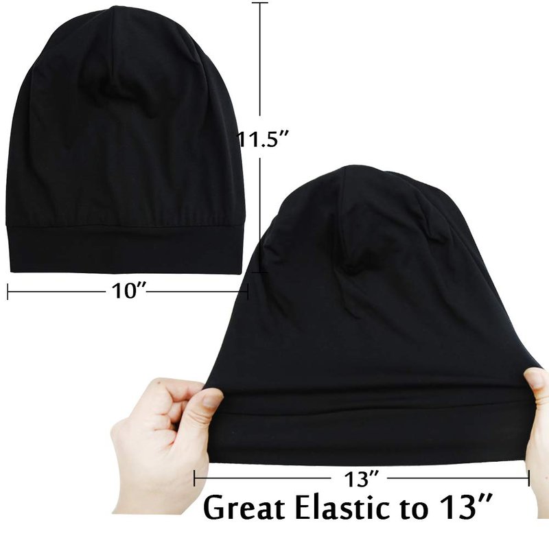 FocusCare Satin Cap 100% Mulberry Silk Lined Sleeping Hats for Natural Hair