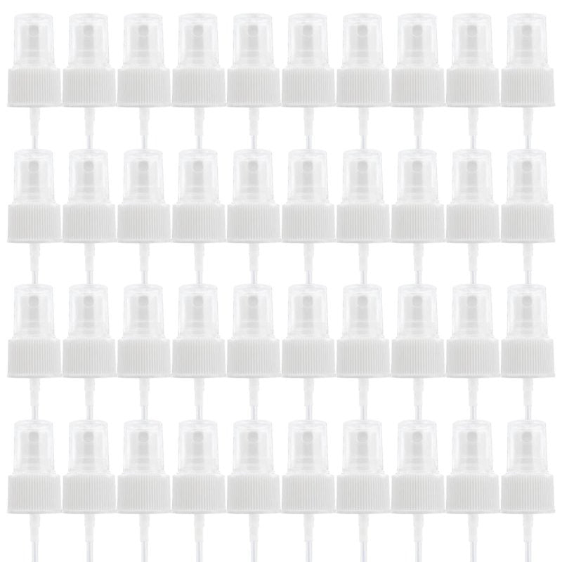 FERCAISH 40 Pcs Spray Bottle Tops Heads, Spray Bottle Replacement Pump Oils Spray Tops Reusable Dispenser Caps Fine Mist Sprayer Cosmetic Spray Bottle(24 Caliber-White)
