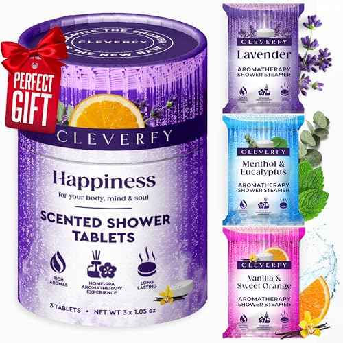 Cleverfy Shower Steamers Aromatherapy ? Stocking Stuffers for Women, Teens and Wife ? Christmas Gifts for Women and Teen Girls ? White Elephant Gifts for Adults ? 3 Tablets