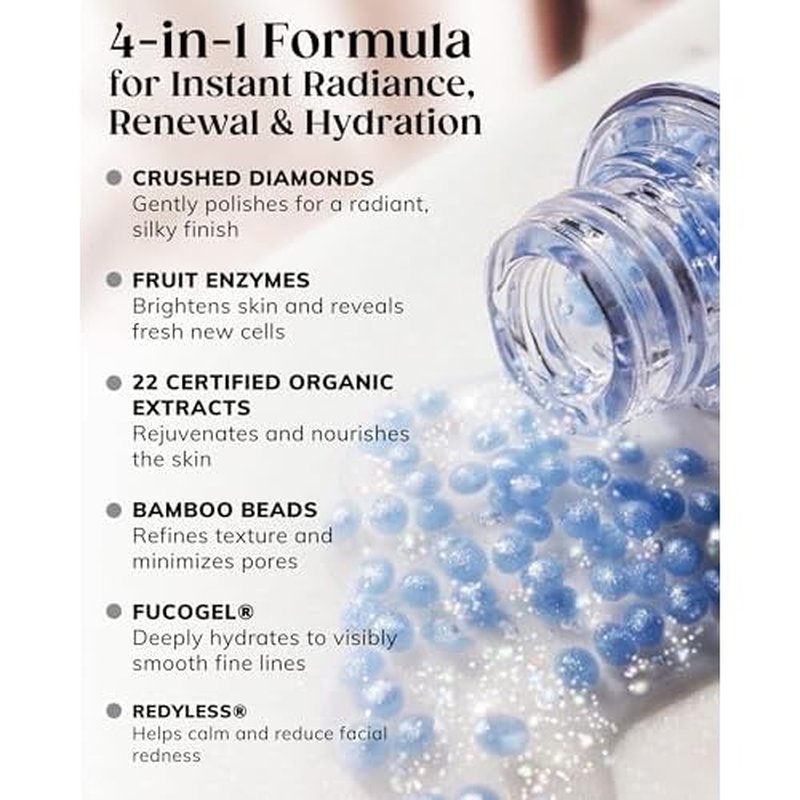 KAPLAN MD Diamond Contour Supercharged 1 Minute Daily Facial - Anti-Aging Serum for Face with Exfoliating Crushed Diamonds & Fruit Enzymes - Radiant & Smooth Skin for Women of All Ages - 3.0 fl oz