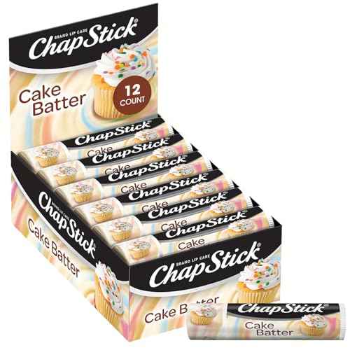 ChapStick Bulk Lip Balm, Cake Batter, 12-Pack ? Delicious & Sweet Lip Moisturizer for Dry Lips, Birthday Gifts, Stocking Stuffers, 0.15