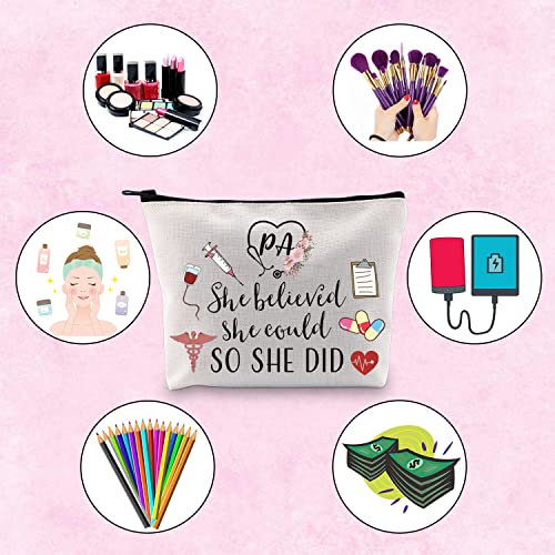 TSOTMO Physician Assistant Gift She Believed She Could So She Did 2022 Nurse Graduation Gift Makeup Bag (She Believed PA)