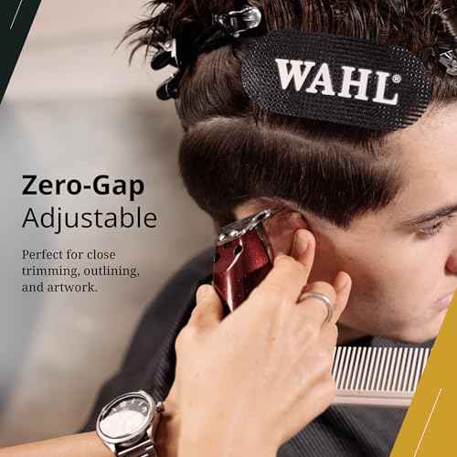 Wahl Professional Cordless Detailer Li Trimmer T Wide Blade, Lithium-Ion Battery 100 Min Runtime for Hair & Beard, with Charging Stand