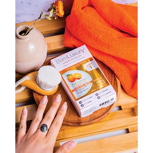 Morgan Taylor BareLuxury 4-Step Complete Pedicure & Manicure Packs - Complete Nail Care Kit with Soak, Masque, Scrub & Massage Butter, Professional Spa-Quality Treatments (Energy Orange & Lemongrass)