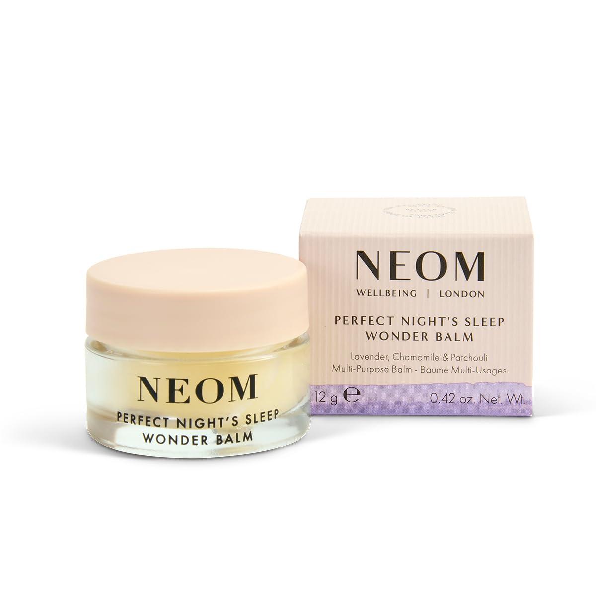 Neom Perfect Night's Sleep Wonder Balm, 0.42oz | Smoothing Moisture for Lips & Dry Skin | Lavender & Chamomile | Scent To Sleep Range