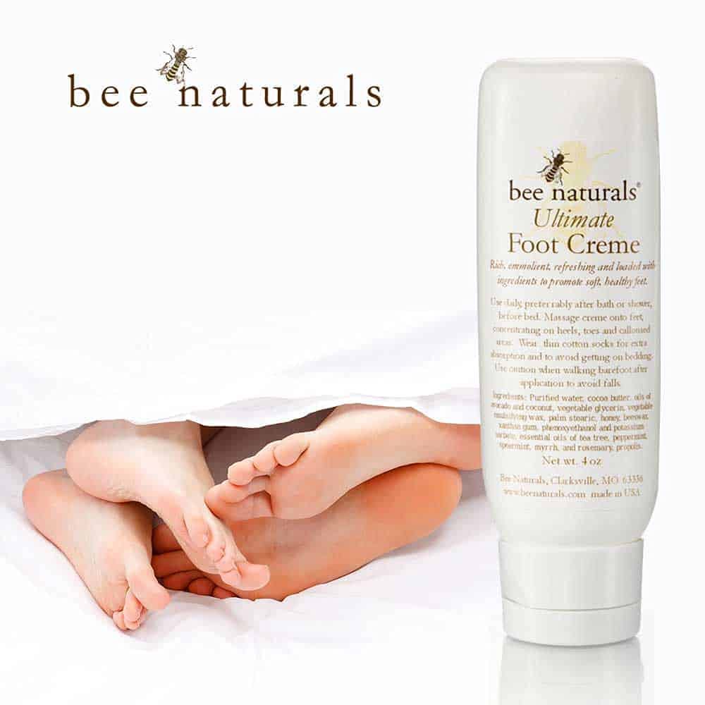 Bee Naturals Ultimate Foot Cream 4 Oz – Deep Hydration for Dry, Cracked Heels & Calluses – Enriched with Shea Butter, Avocado Oil & Therapeutic Essential Oils – Non-Greasy, Soothing properties