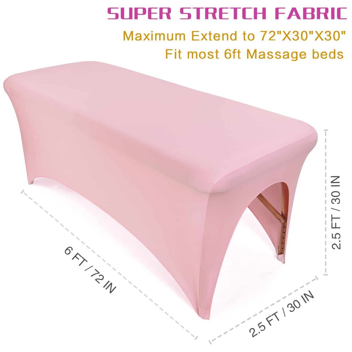 Fitted Pink Lash Bed Cover - 2-Piece Spandex Set for 6FT Lash Tables | Perfect Holiday Gift
