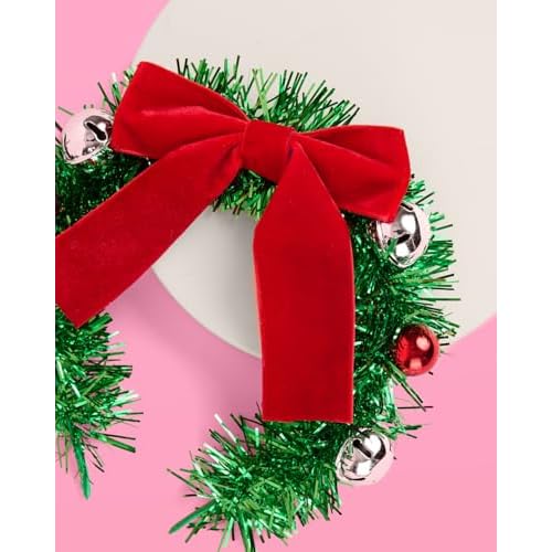 xo, Fetti Christmas Wreath Headband - Fits Adult + Child | Holiday Hair Accessory, Merry Xmas Party Favor, Winter Birthday Party Decorations