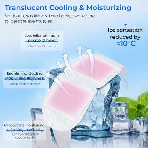 Hydrogel Self Cooling Eye Mask,Cold Eye Mask for Puffy & Burning Eyes,Cold Compress for Fast Relief with Fatigue and Headaches, Individually Wrapped Cool Care Travel Essentials,32 Packs