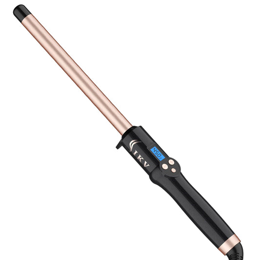 3/4 Inch Curling Wand for Long Hair,Long Barrel Curling Iron Wand for Beach Waves,Dual Voltage Hair Curling Iron Ceramic Thin Barrel