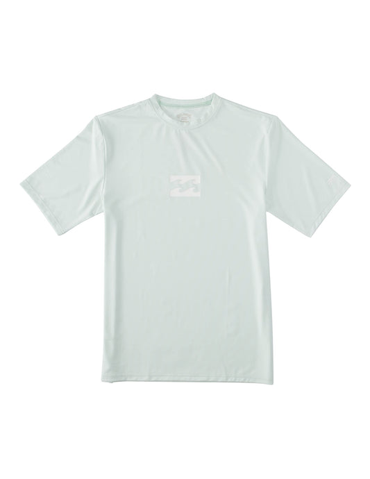 Billabong Men's Standard Classic Short Sleeve Loose Fit Rashguard, Seaglass Wave, Large