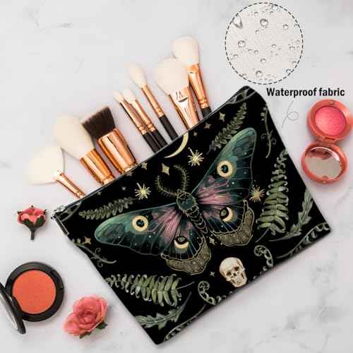 Night Butterfly Moth Makeup Bag, Butterfly Gifts Cosmetic Bag Gothic Travel Pouch, Witchy Gifts for Women Girls Daughter Sisters Coworker Friends Bestie Friendship Graduation Birthday Gifts