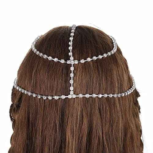 Wedding Head Chain Rhinestone Headpiece Jewelry Gold Silver Hair Chain Festival Holloween Costume Bridal Headbands Crystal Forehead Chain for Women