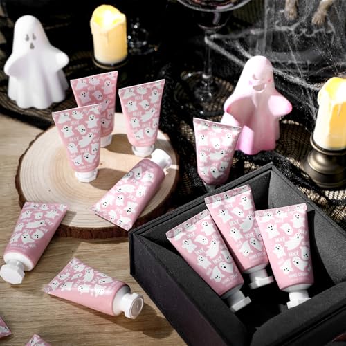 48 Sets Pink Ghost Boo Hand Cream Gifts Bulk Halloween Hand Cream Travel Lotion Size Baby Shower Party Gifts Favors Pink Ghost Halloween Birthday Party Supplies for Guest