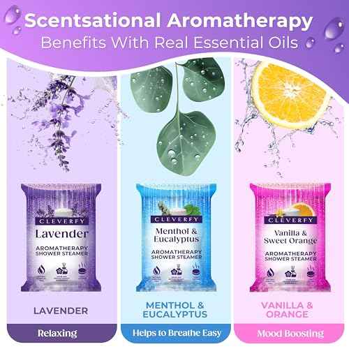 Cleverfy Shower Steamers Aromatherapy ? Stocking Stuffers for Women, Teens and Wife ? Christmas Gifts for Women and Teen Girls ? White Elephant Gifts for Adults ? 3 Tablets