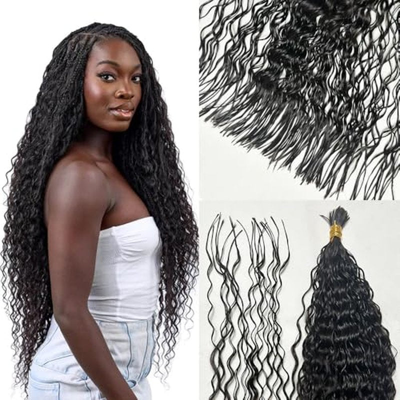 Pre-Divided Curly Bulk Human Hair For Boho Braids Loose Deep Wave Bulk Human Hair For Braiding Double Drawn Extensions (640 Roots)18inch/200g