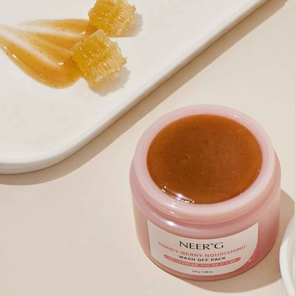 NEER°G Honey Berry Nourishing Wash Off Pack 3.88oz (110g) Smoothens Rough Skin, Moisturize with Nutrients