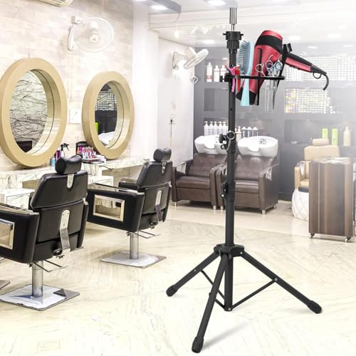 Klvied Wig Stand Tripod Upgraded, Mannequin Head Stand Double Locking, Reinforced Metal Wig Head Stand with Tool Tray, Black (53.5 Inches)
