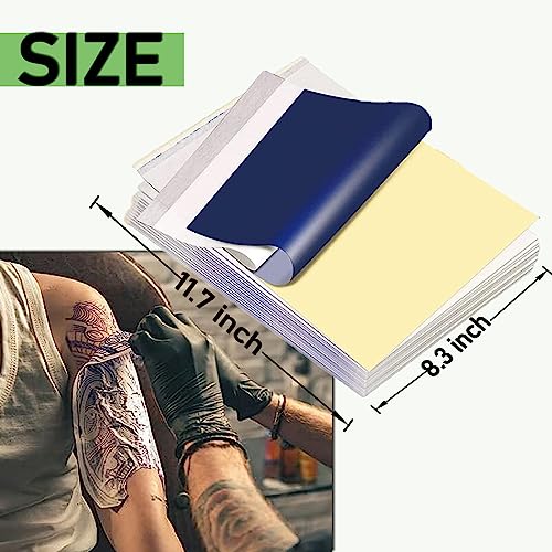 40Pcs Tattoo Skin Practice Kit Includes Fake Skin 10Pcs 8¡¿6in and Tattoo Stencil Transfer Paper 30Pcs A4 Size 4 Layers Supplies