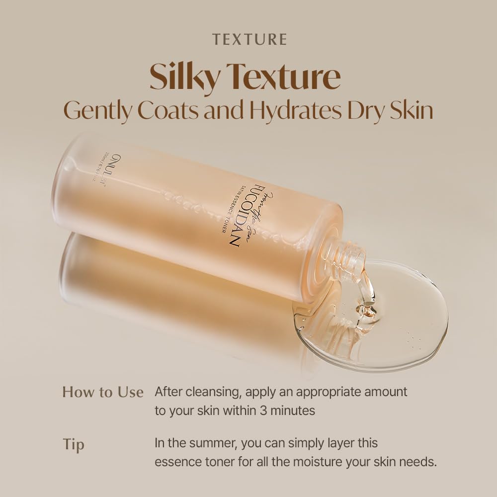 ONUL31° Fucoidan Satin Essence Toner - Korean Facial Toner with 4% Hawaiian Sea Water & Niacinamide, Alcohol Free, Hydrating, Soothing, Gentle 6.76fl.oz.