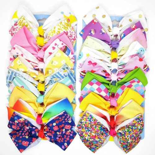 20PCS 5 Inch Hair Bows for Girls Alligator Clips Grosgrain Ribbon Heart Rainbow Big Bows Clips Hair Barrettes Accessories for Little Girls Kids Toddlers Teens