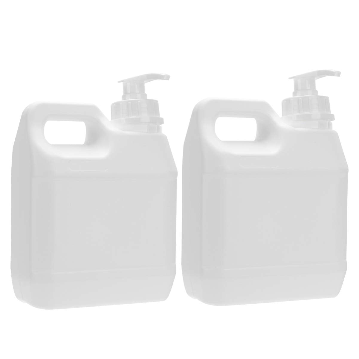 Pump Dispenser Bottles 16Oz Refillable Liquid Storage Containers with Anti-Leak Gasket and Mechanical Spring Press 2 Pack for Cosmetic and Chemical Use