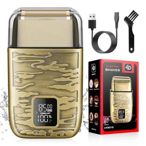 Electric Shavers for Men,3-Speeds Electric Razor,Head Shavers for Bald Men,Double Foil Beard Trimmer,Barber Supplies Waterproof Shaver, Gifts (Bronze-1)