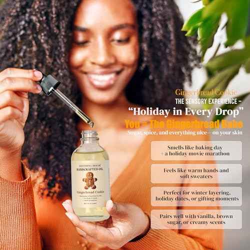 Gingerbread Cookie Body Oil: Moisturizing Body Oil for Soft, Glowing Skin with Almond & Jojoba Oil (4 fl oz)