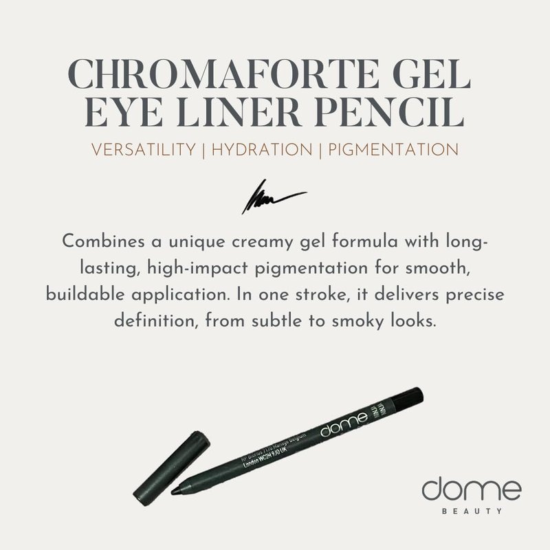 dome BEAUTY Black Gel Eye Liner Pencil - Black Eyeliner Gel for Precise Application, Long-Lasting, Smudge-Proof, Clean Beauty, Smooth Formula, Vegan, Ninja Black Eyeliner Pencil 0.05oz