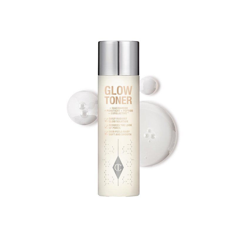 Charlotte Tilbury Glow Face Toner - Exfoliating Toner for Oily Skin - Helps to Reduce the Appearance of Pores, Hydrate & Plump Skin - Delicately Scented with Rose & Lemon (150ml)