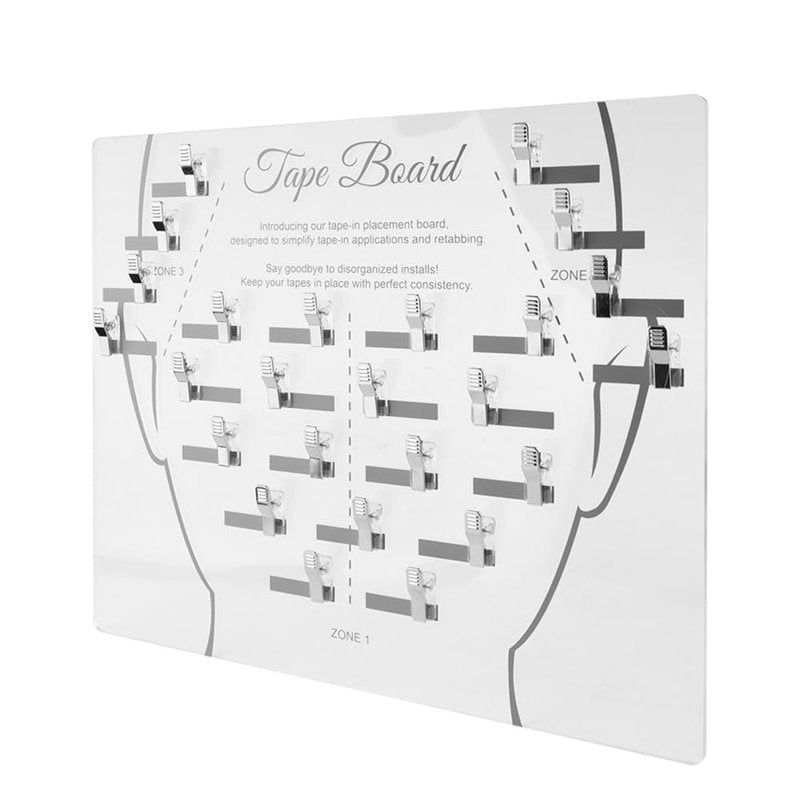Tape Placement Board - 25 Clips Acrylic Hair Extensions Hanger | Hair Display Holder Rack for Styling and Hairdressing