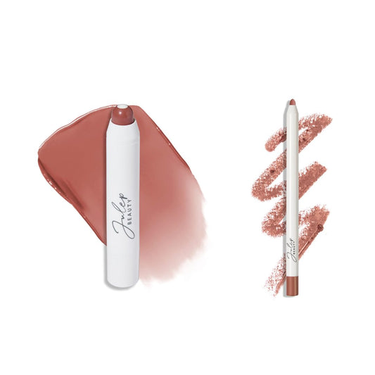 Julep The Perfect Pair 2pc Set It's Balm Tinted Lip Balm Vintage Mauve and With a Trace Retractable Creamy Long-Lasting Lip Liner, Antique Rose