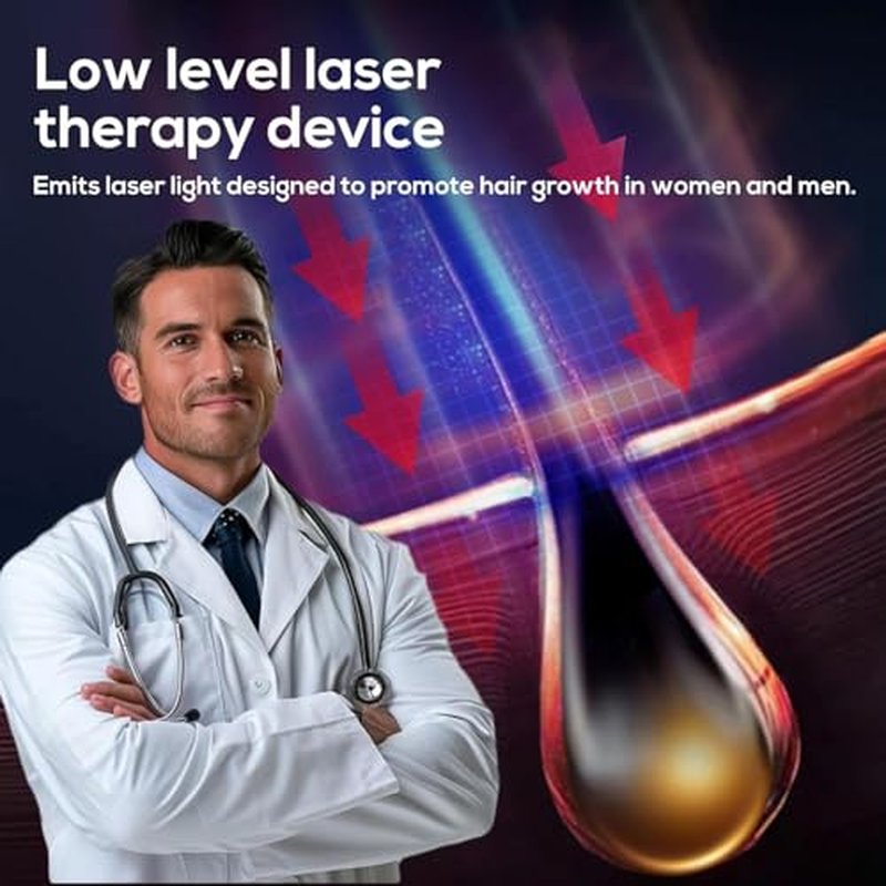Laser Therapy Hair Growth Comb,Model: Lasercomb-001, Promote Hair Growth in Women and Men,Laser Comb is a Hand-Held Comb-Shaped Low Level Laser Therapy Device