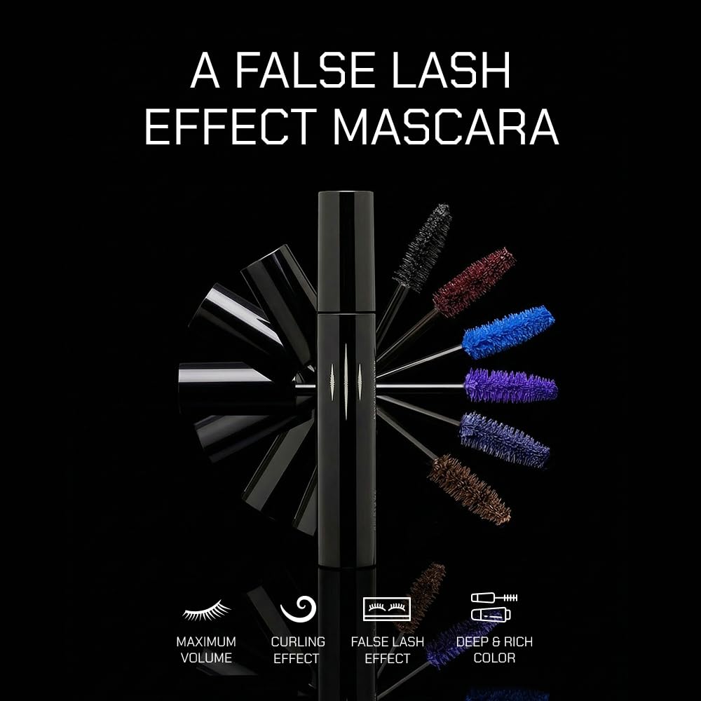 Lengthening Mascara - Radiant Smudge-Proof Curl & Volume for Sensitive Eyes | 0.43 oz (03 Blue)