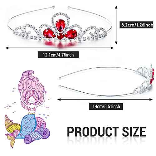 10 Pieces Girls Princess Rhinestone Crown Colorful Crystal Headband Crystal Tiara Rhinestone Princess Headband for Birthday Wedding Crown Party Prom, Little Girls, Colorful