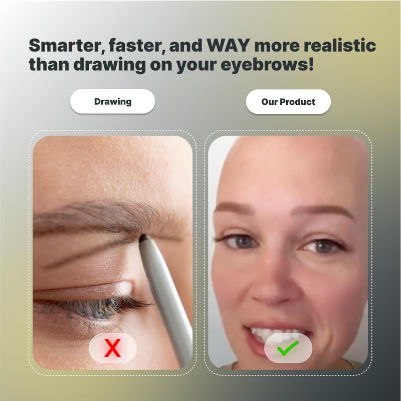 Temporary Eyebrow Tattoos - 20 Pairs Waterproof & Smudge-Proof Realistic Stickers for Men & Women | Medium Brown, Easy to Apply